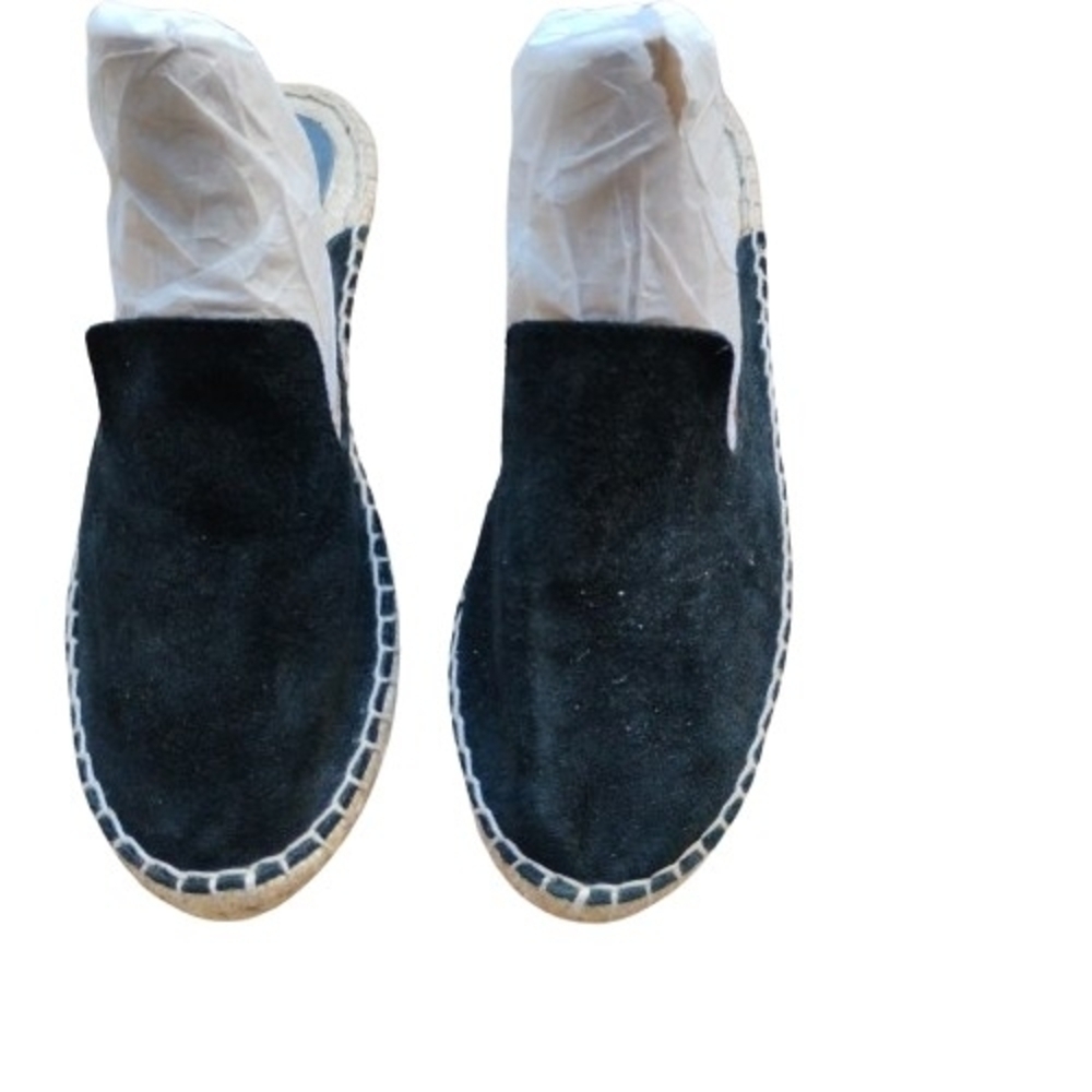 NWOB Black Johnny Was Olivia‎ Suede Espadrille Mules Size 6.5 Slide‑On Boho Chic